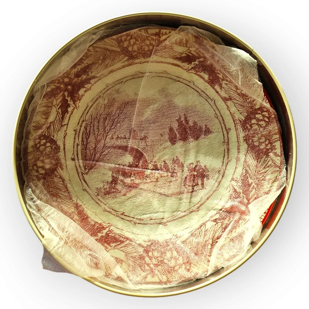 Vintage New Restoration Hardware Holiday Tin Plates in Collectible Tin 2005